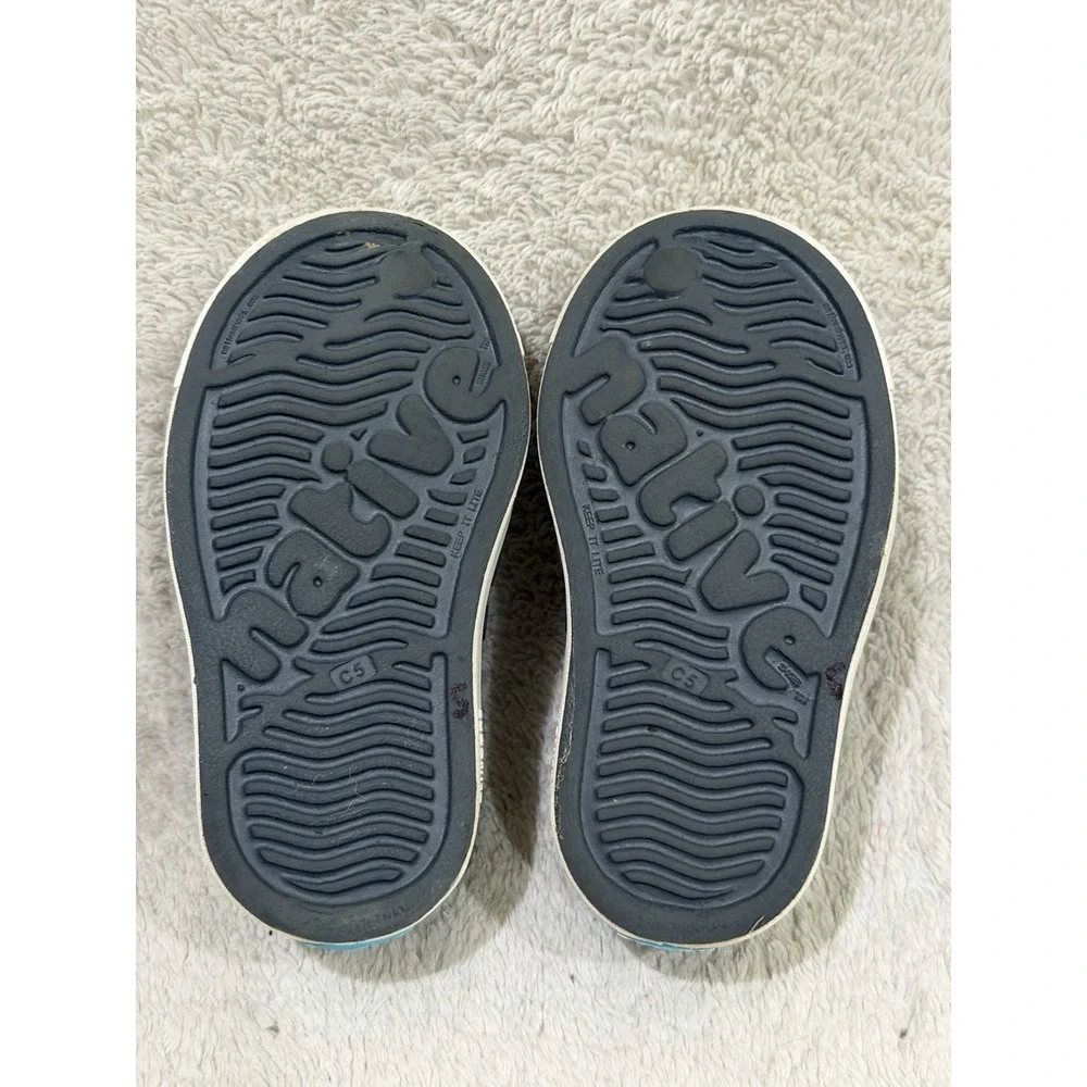 Native Kids Slip On Shoes Black White Rubber Water Sneakers C5 12–18 Mo